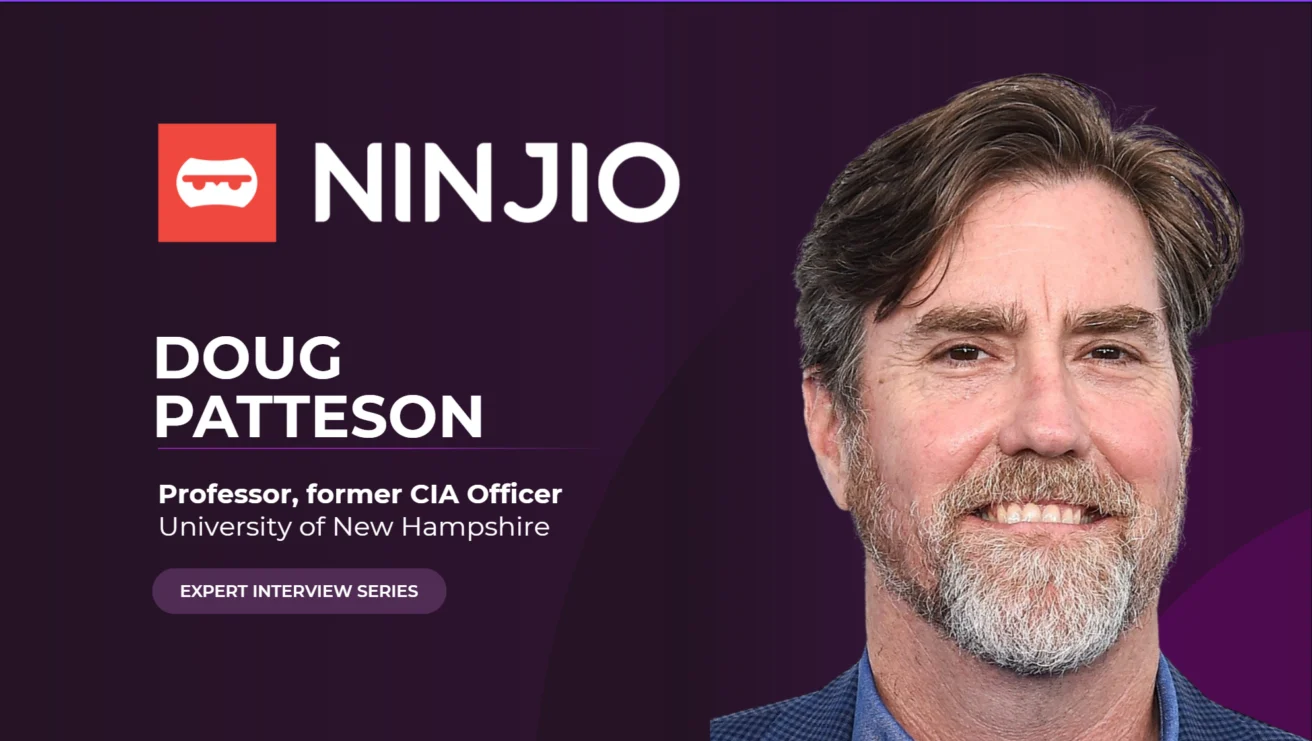 Headshot of Doug Patteson with text: "NINJIO. Doug Patteson, Professor, former CIA Officer, University of New Hampshire. Expert Interview Series.