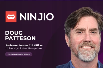 Headshot of Doug Patteson with text: "NINJIO. Doug Patteson, Professor, former CIA Officer, University of New Hampshire. Expert Interview Series.